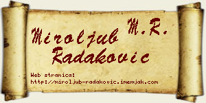 Miroljub Radaković vizit kartica